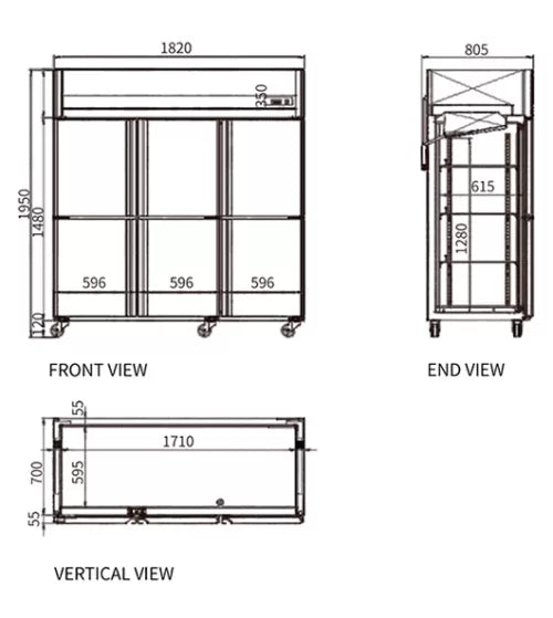 Snow Village Stainless Steel Six Door Freezer/Fridge CFD-60D6F - CFD-60D6F