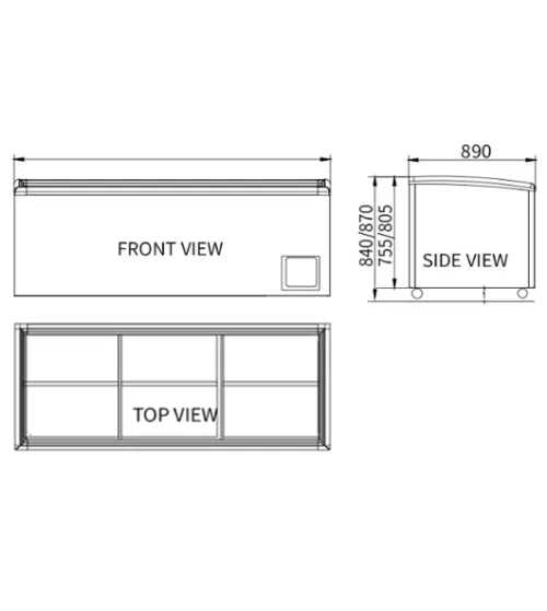 Snow Village Modular Supermarket Island Freezer CQZ-25L - CQZ-25L