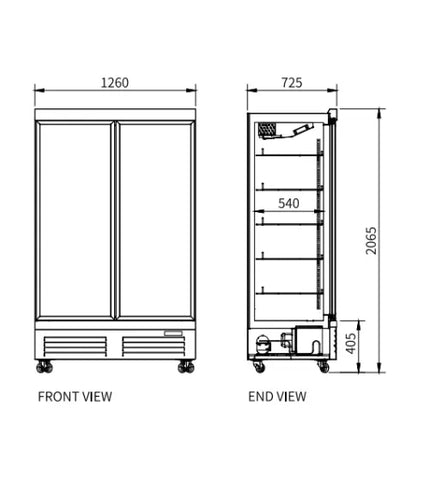 Snow Village Double Glass Door Display Fridge LC-1260FX - LC-1260FX