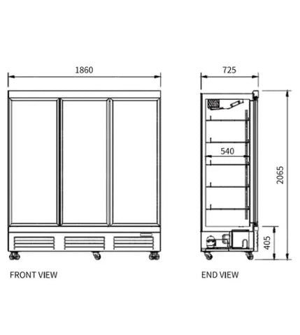 Snow Village Triple Glass Door Display Freezer LD-1860FX - LD-1860FX