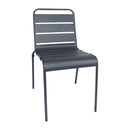Bolero Slatted Steel Side Chairs Grey (Pack of 4) CS727