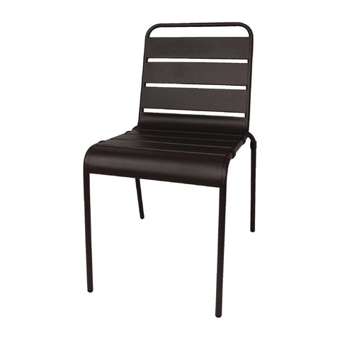 CS728 Bolero Black Slatted Steel Side Chairs (Pack of 4) CS728