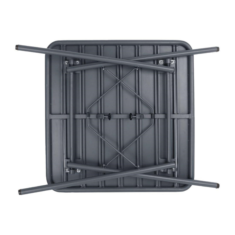 Bolero Square Slatted Steel Table Grey 700mm CS730