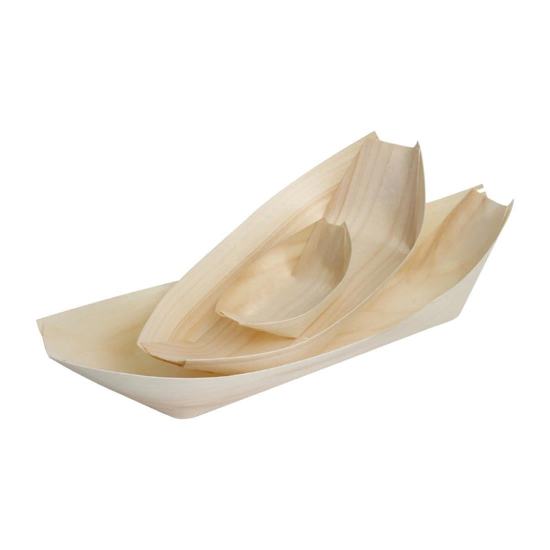 Fiesta Compostable Biodegradable Wooden Boats 190mm DK387