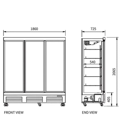 Snow Village Triple Glass Door Display Fridge LC-1860FX - LC-1860FX