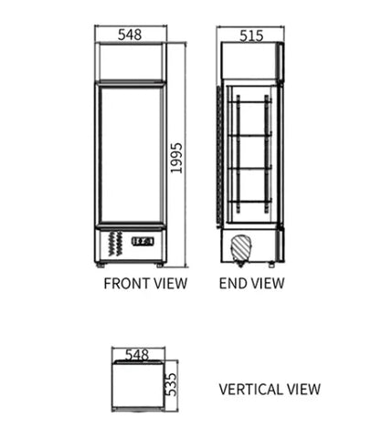 Snow Village Single Glass Door Display Fridge LC-298B - LC-298B