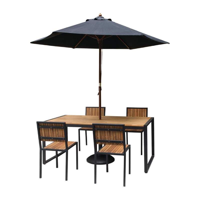 Bolero Steel & Acacia Side Chairs (Pack of 4) DS150