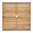 Bolero Square Steel and Acacia Table 800mm DS152