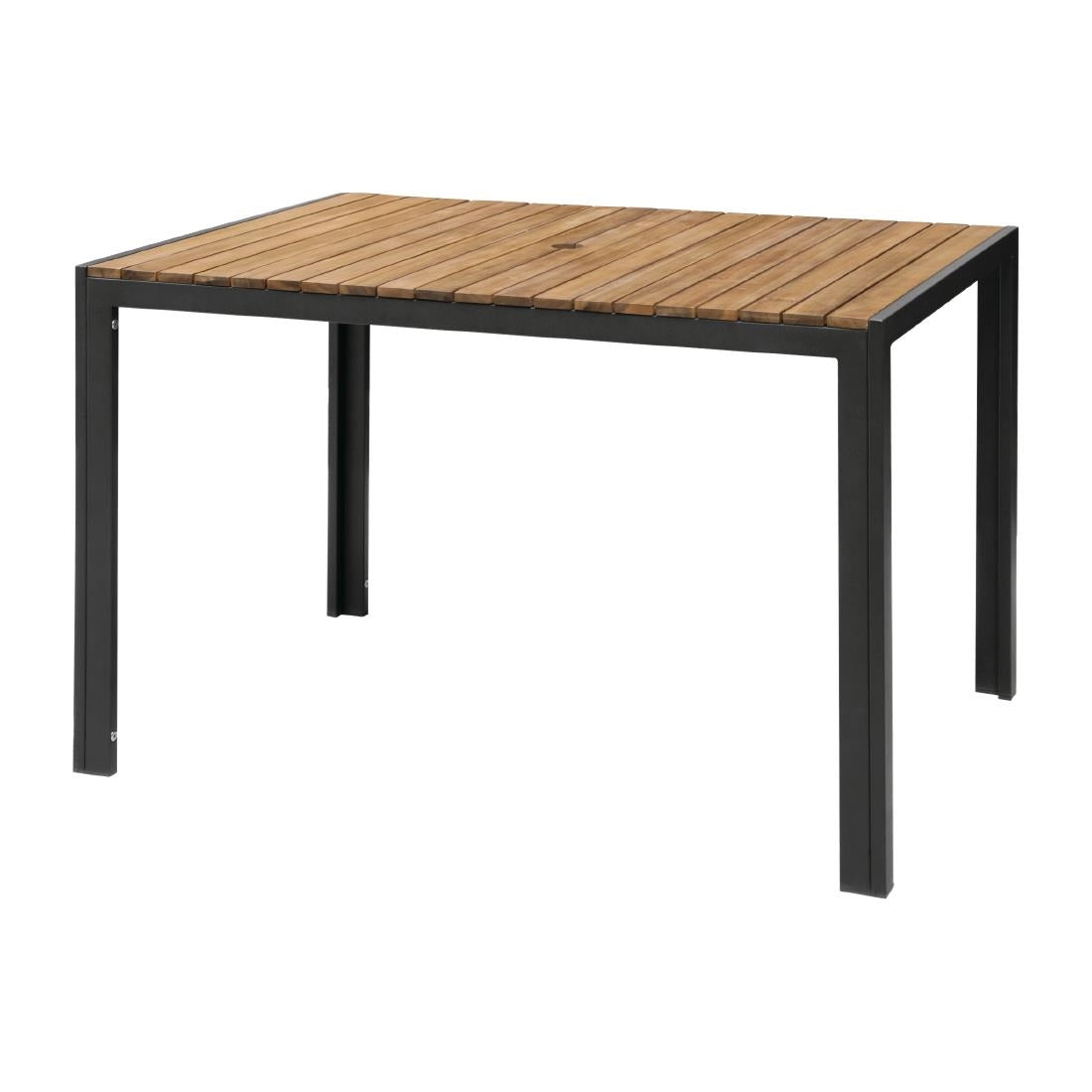 Bolero Acacia Wood and Steel Rectangular Table 1200mm DS153