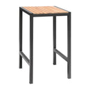 Bolero Square Steel and Acacia Bar Table 600mm DS155
