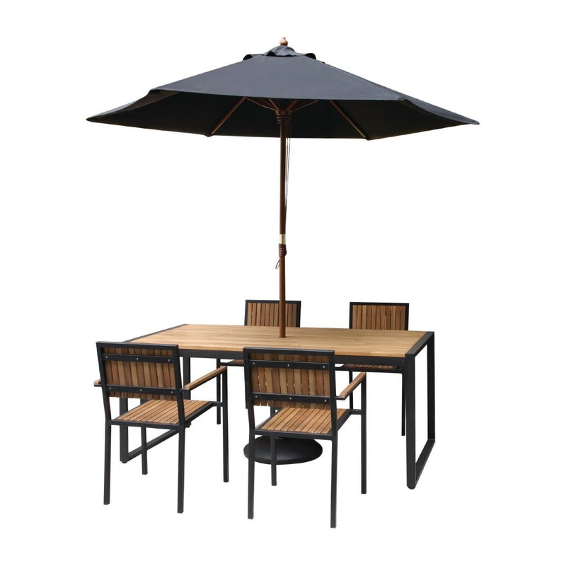 Bolero Steel & Acacia Armchair (Pack of 4) DS151