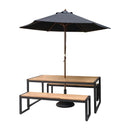 Bolero Acacia Wood and Steel Industrial Benches 1600mm (Pack of 2) DS158