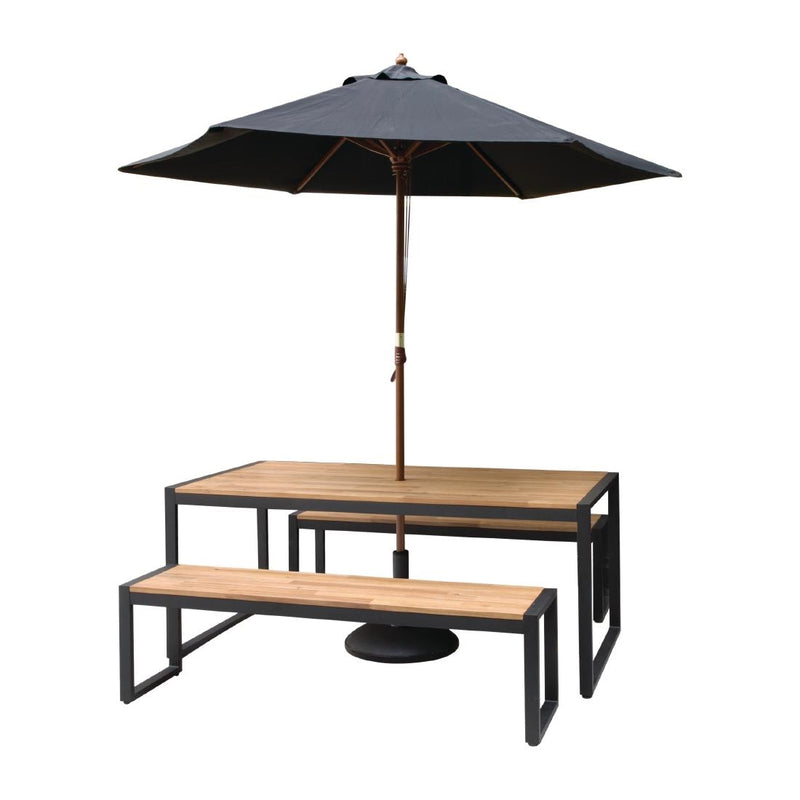 Bolero Acacia Wood and Steel Industrial Benches 1600mm (Pack of 2) DS158