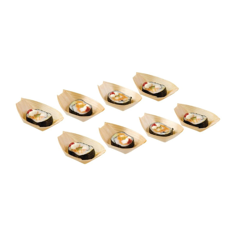 Fiesta Compostable Biodegradable Wooden Boats 80mm DK383