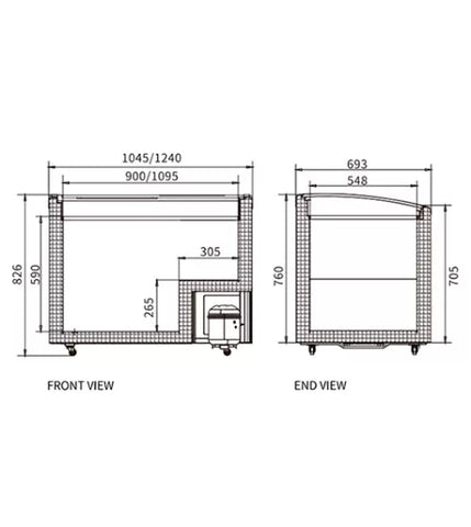 Snow Village Two Sliding Glass Lids Dual Temperature Chest Freezer SD/SC-328YH - SD/SC-328YH