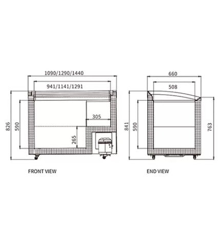Snow Village Two Sliding Glass Lids Dual Temperature Chest Freezer SD/SC-328Y - SD/SC-328Y