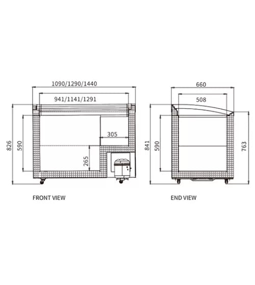 Snow Village Two Sliding Glass Lids Dual Temperature Chest Freezer SD/SC-400Y - SD/SC-400Y