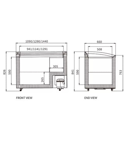 Snow Village Two Sliding Glass Lids Dual Temperature Chest Freezer SD/SC-400Y - SD/SC-400Y