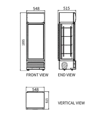 Snow Village Single Glass Door Display Fridge LC-278B - LC-278B