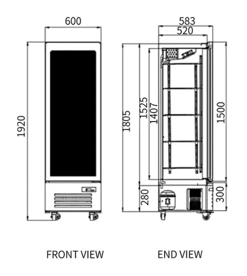 Snow Village Single Glass Door Display Fridge LC-338FP - LC-338FP
