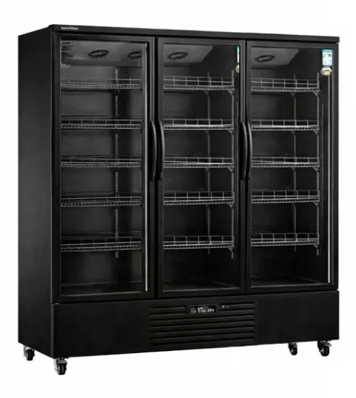 Snow Village Triple Glass Door Display Fridge LC-1800FX（Black） - LC-1800FX（Black）