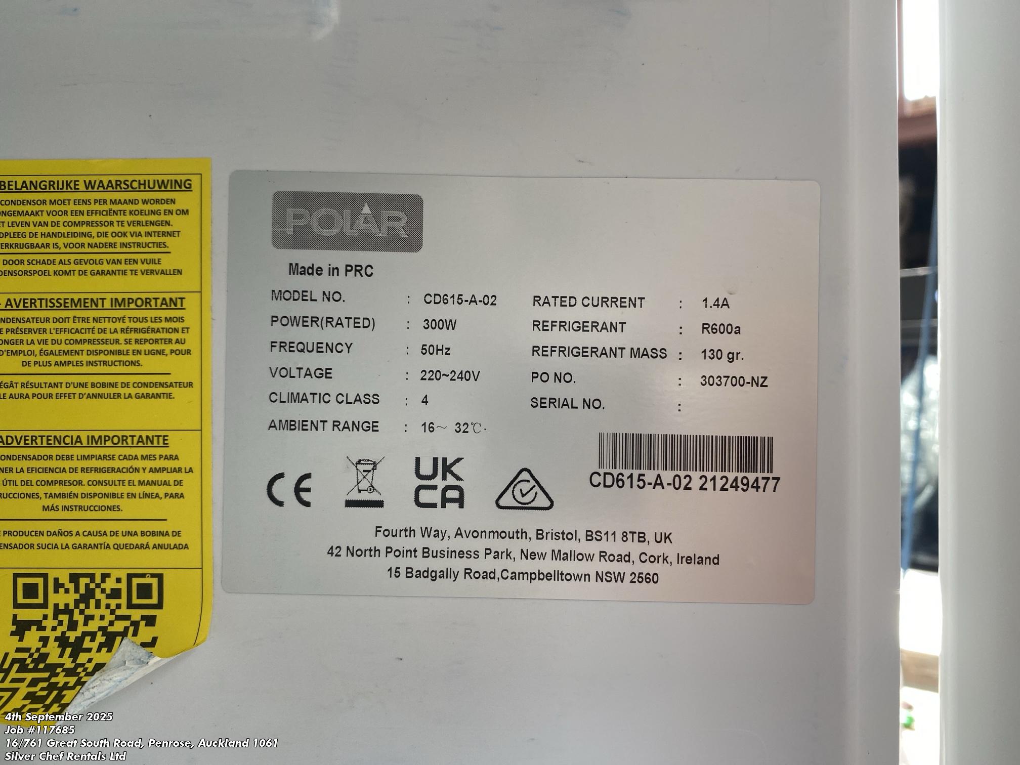 Polar CD615-A Upright Freezer - 786812