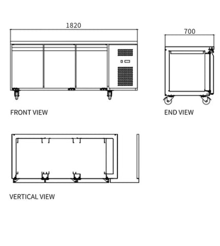 Snow Village Stainless Steel Triple Door Fridge GNR2090L3 - GNR2090L3