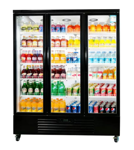 Snow Village Triple Glass Door Display Fridge LC-1800FX（Black） - LC-1800FX（Black）