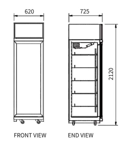 Snow Village Single Glass Door Display Fridge LC-620FX - LC-620FX