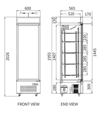 Snow Village Single Glass Door Display Fridge LC-338W - LC-338W