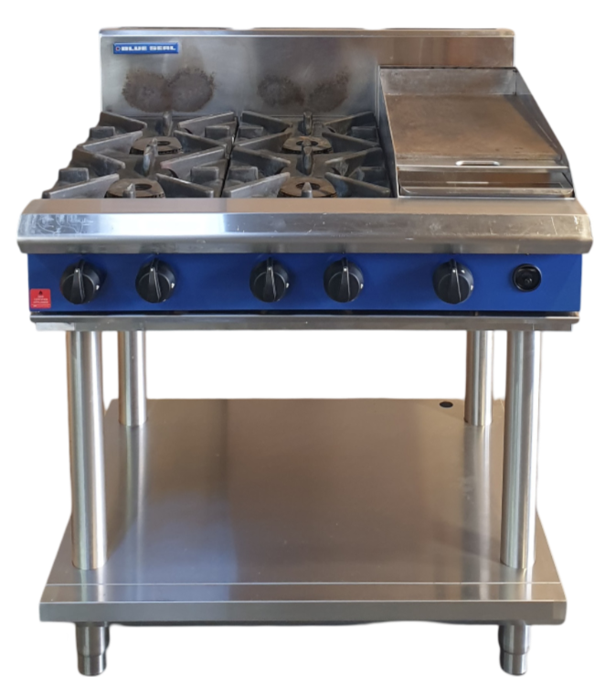 Blue Seal G516C-LS 4 Burner Cooktop + Griddle on Leg Stand - 842592