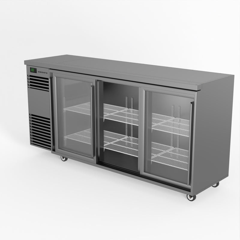 Skope BackBar 3 Glass Sliding Door Fridge