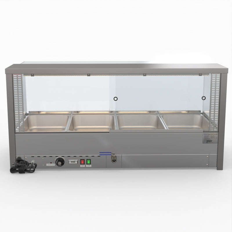 Bonvue Heated Wet 8 X 1/2 Pan Bain Marie Square Countertop Display BM14SD