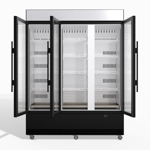 BME1500N-AC-BLACK/WHITE Skope BME1500N-AC 3 Glass Door Display or Storage Fridge Lit Sign