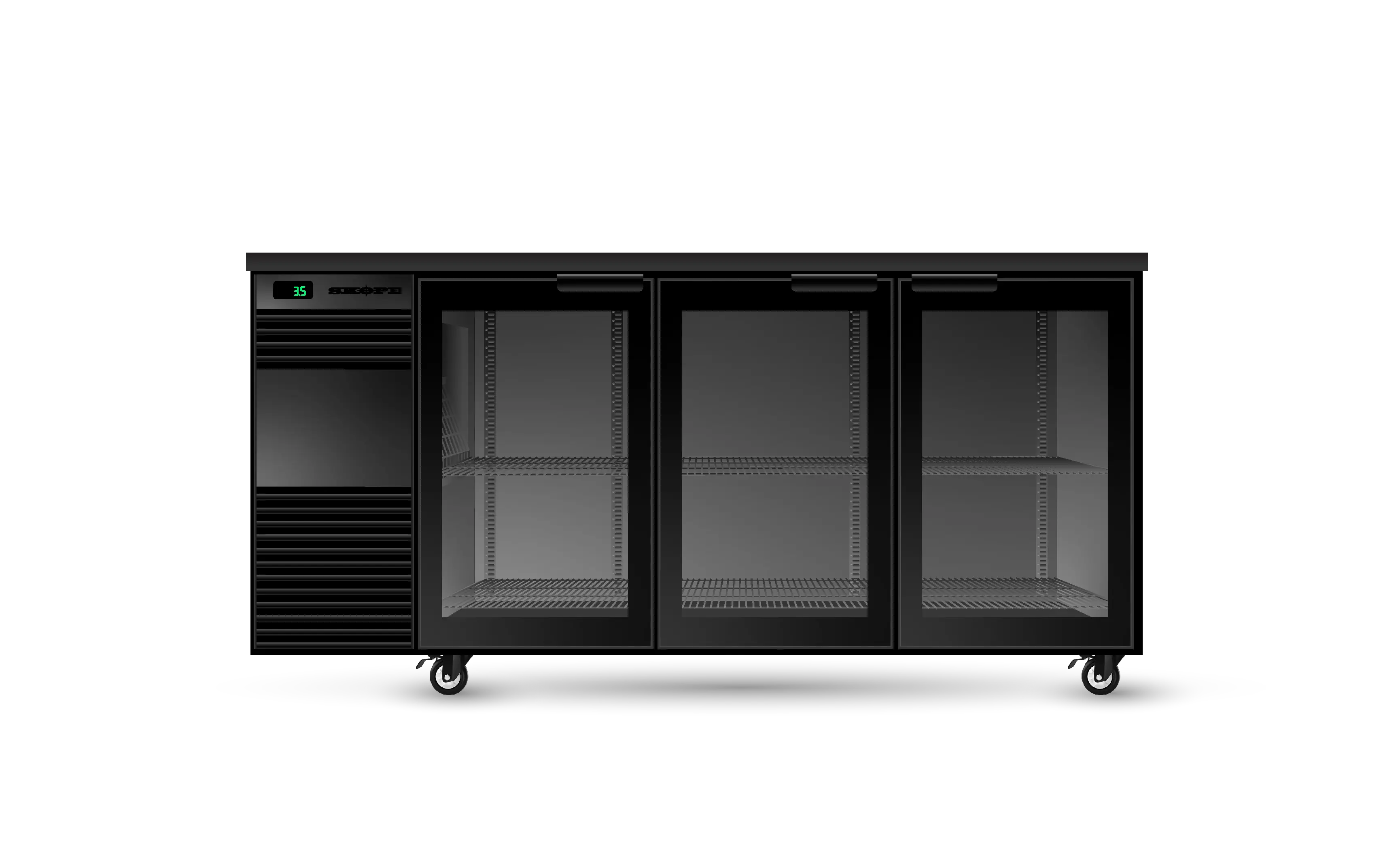 Skope BackBar 3 Glass Swing Door Fridge - BB.3.GSW