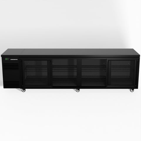 CL.4.GSL-BLACK Skope BackBar 4 Glass Sliding Door CounterLine Fridge