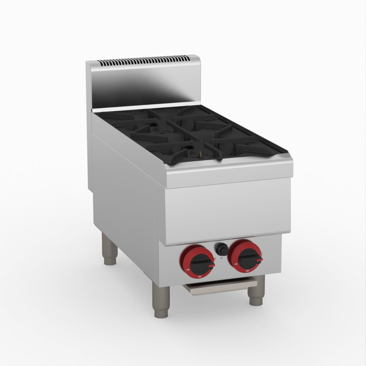 GASMAX Benchtop LPG 2 Burner Cooktop w/ Splashback - JUS-TR-2BLPG