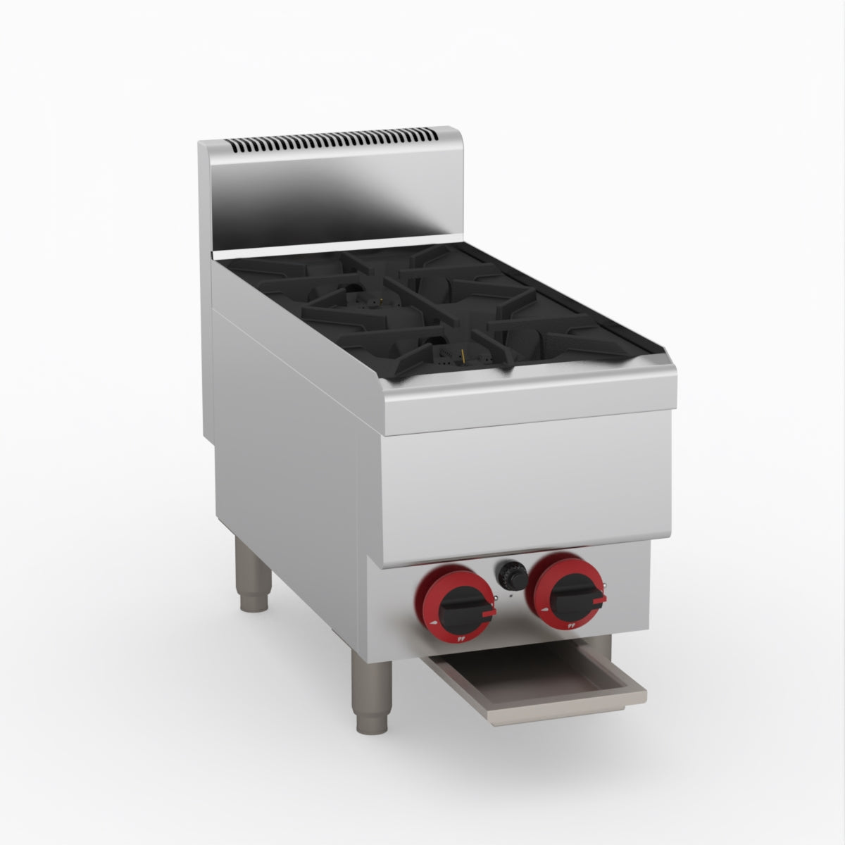 GASMAX Benchtop LPG 2 Burner Cooktop w/ Splashback - JUS-TR-2BLPG