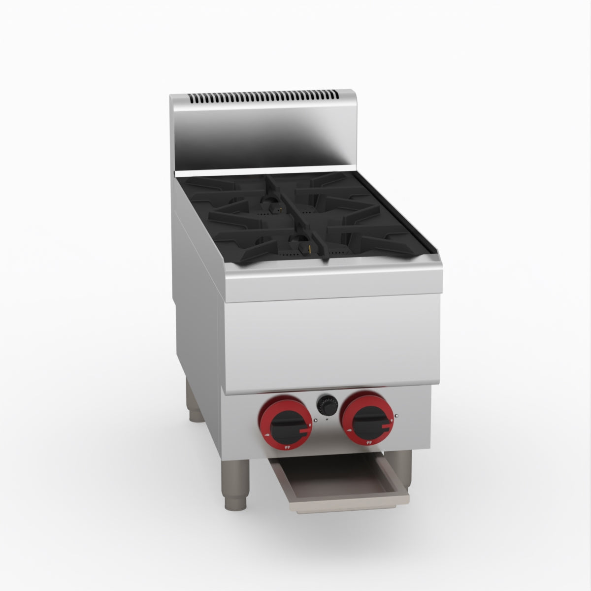 GASMAX Benchtop LPG 2 Burner Cooktop w/ Splashback - JUS-TR-2BLPG