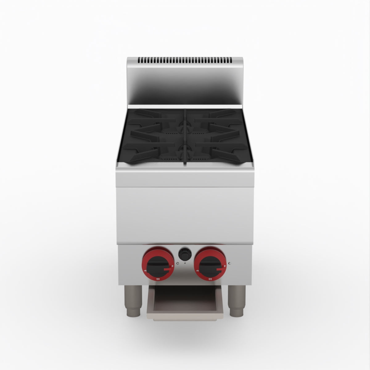 GASMAX Benchtop LPG 2 Burner Cooktop w/ Splashback - JUS-TR-2BLPG