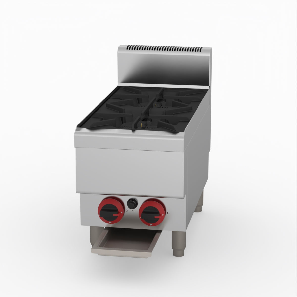 GASMAX Benchtop LPG 2 Burner Cooktop w/ Splashback - JUS-TR-2BLPG