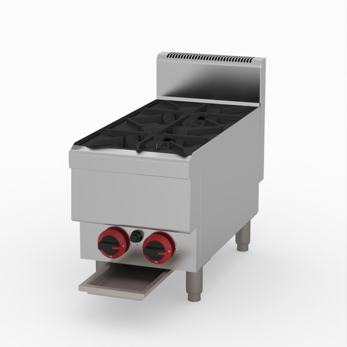 GASMAX Benchtop LPG 2 Burner Cooktop w/ Splashback - JUS-TR-2BLPG