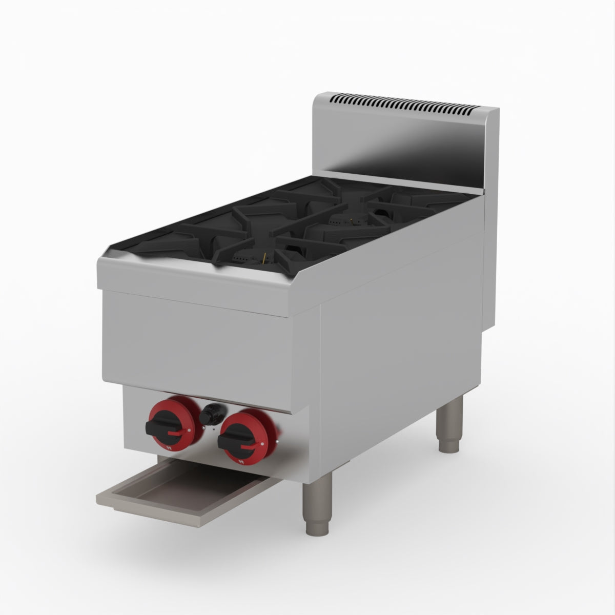 GASMAX Benchtop LPG 2 Burner Cooktop w/ Splashback - JUS-TR-2BLPG