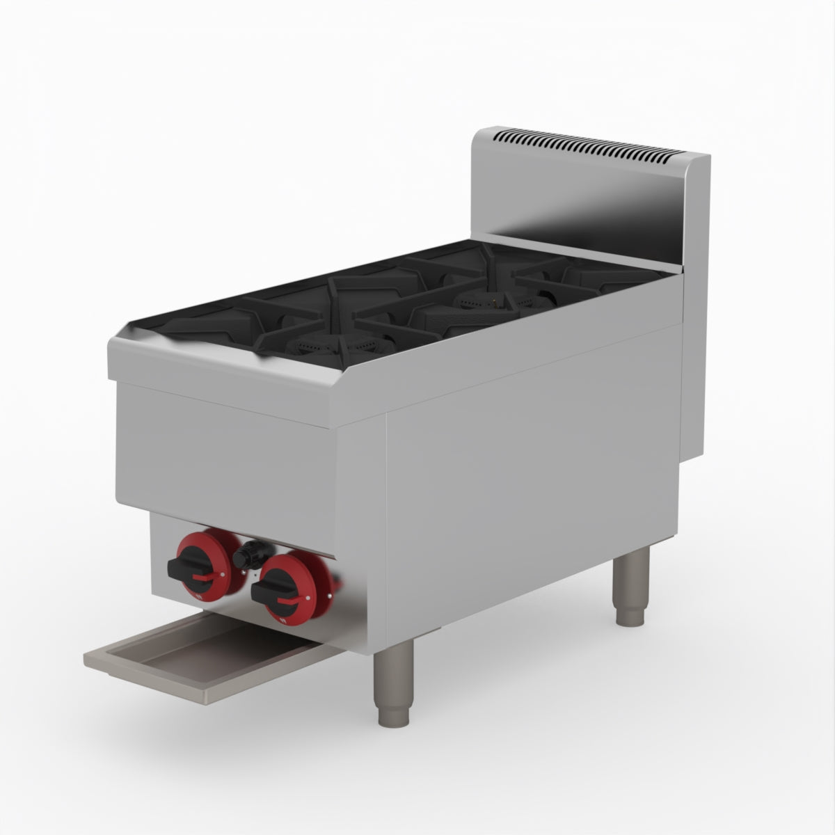 GASMAX Benchtop LPG 2 Burner Cooktop w/ Splashback - JUS-TR-2BLPG