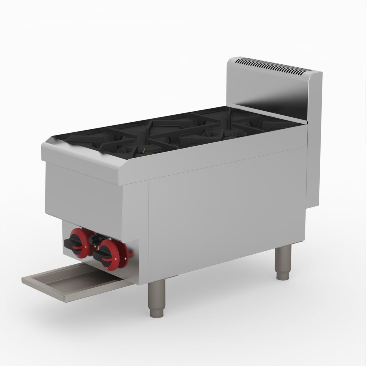 GASMAX Benchtop LPG 2 Burner Cooktop w/ Splashback - JUS-TR-2BLPG