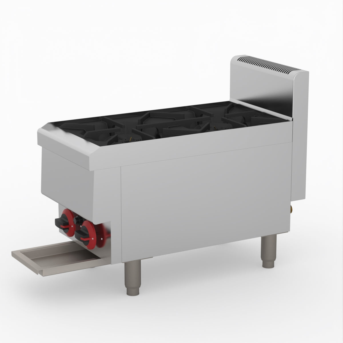 GASMAX Benchtop LPG 2 Burner Cooktop w/ Splashback - JUS-TR-2BLPG