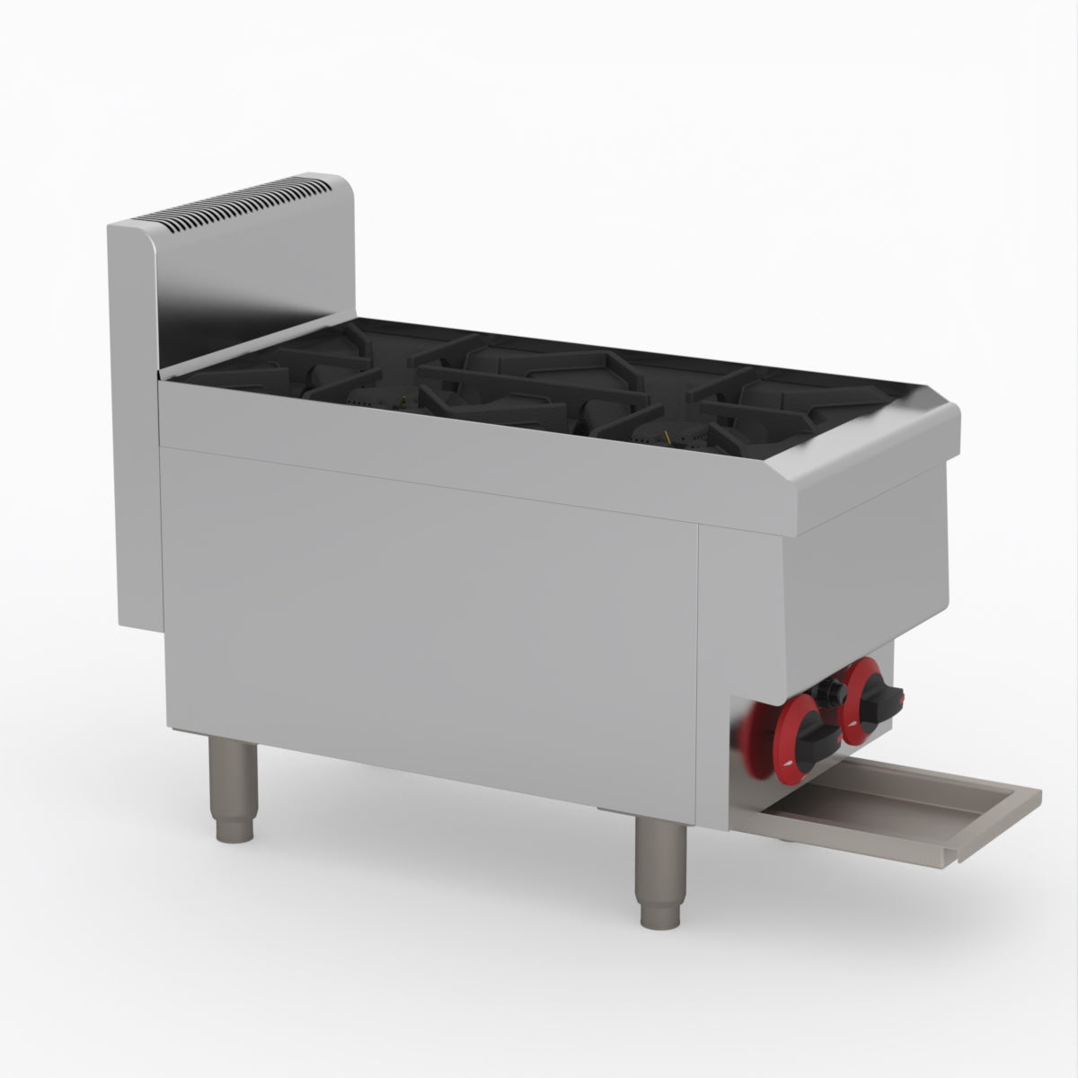 GASMAX Benchtop LPG 2 Burner Cooktop w/ Splashback - JUS-TR-2BLPG