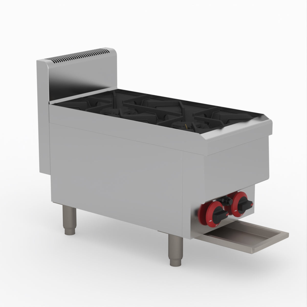 GASMAX Benchtop LPG 2 Burner Cooktop w/ Splashback - JUS-TR-2BLPG