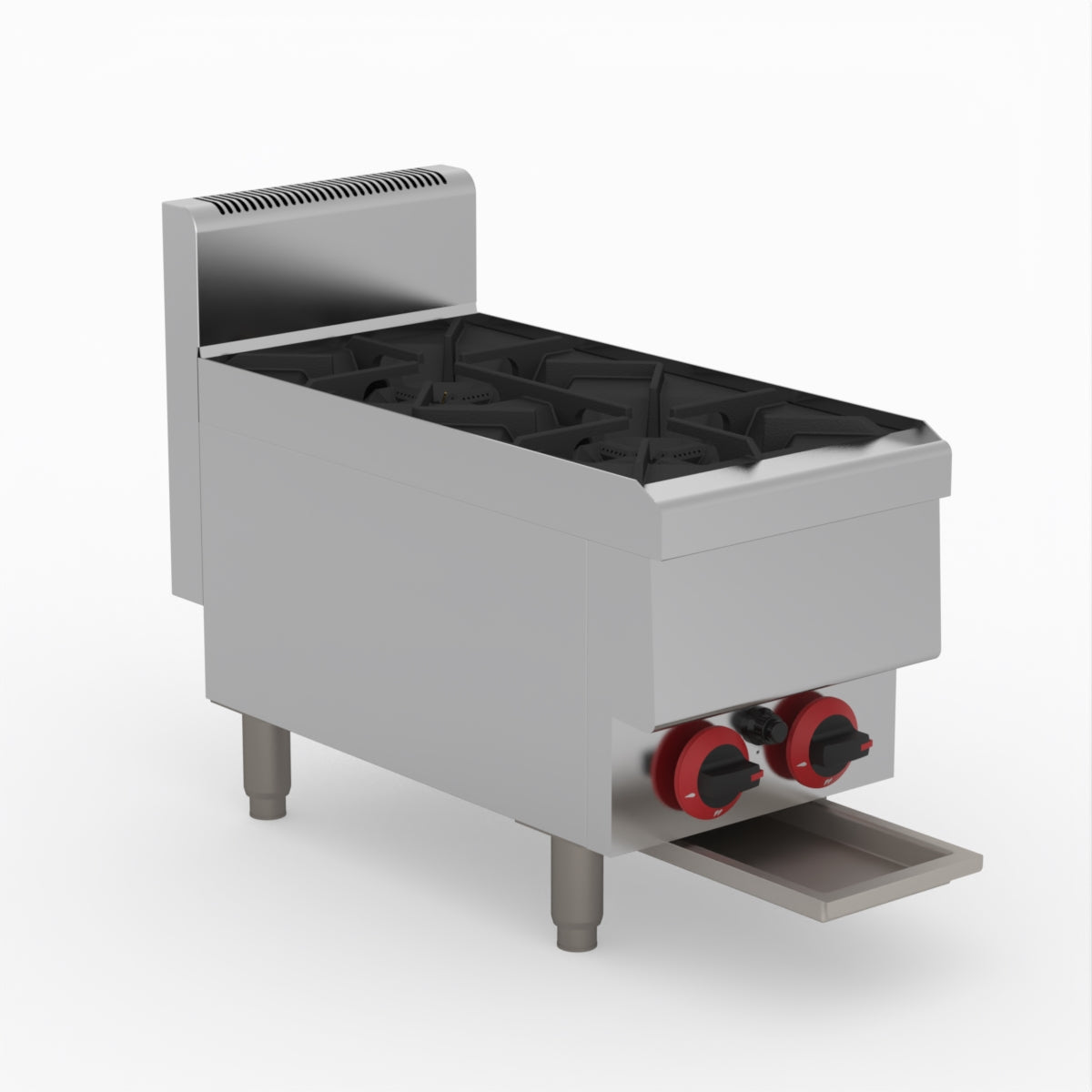 GASMAX Benchtop LPG 2 Burner Cooktop w/ Splashback - JUS-TR-2BLPG