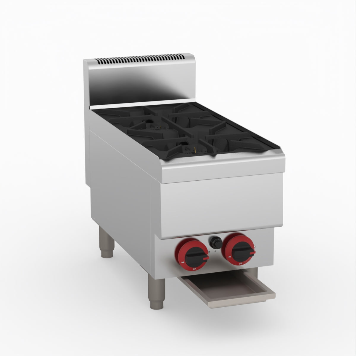 GASMAX Benchtop LPG 2 Burner Cooktop w/ Splashback - JUS-TR-2BLPG